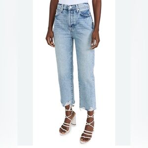 NWOT Pistola Light Blue Distressed Cropped Jeans